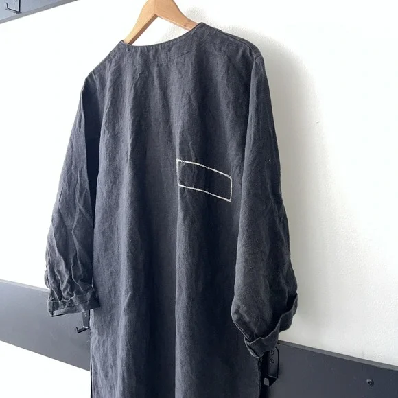 Vintage 1990's Lee Andersen Art To Wear Linen Dress. Large - Picture 12 of 12